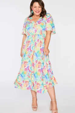 YD International Fit & Flare Dresses | Midi Dresses*Michelle Rainbow Garden Dress