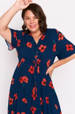 Lorraine Designs Fit & Flare Dresses | Midi Dresses*Michelle Red Poppy Fields Dress
