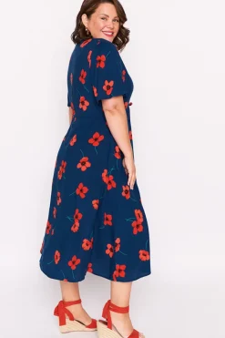 Lorraine Designs Fit & Flare Dresses | Midi Dresses*Michelle Red Poppy Fields Dress