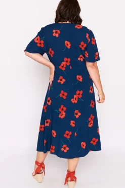 Lorraine Designs Fit & Flare Dresses | Midi Dresses*Michelle Red Poppy Fields Dress