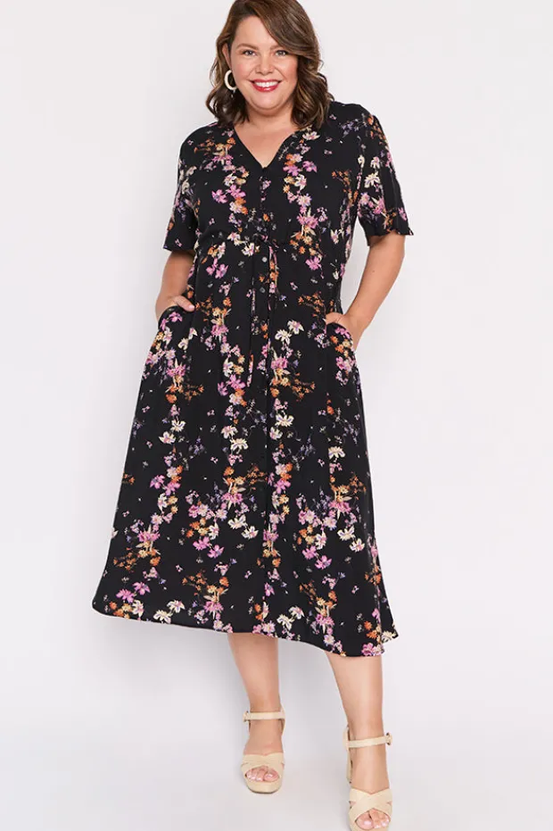 Lorraine Designs Fit & Flare Dresses | Midi Dresses*Michelle Sunset Shadow Dress