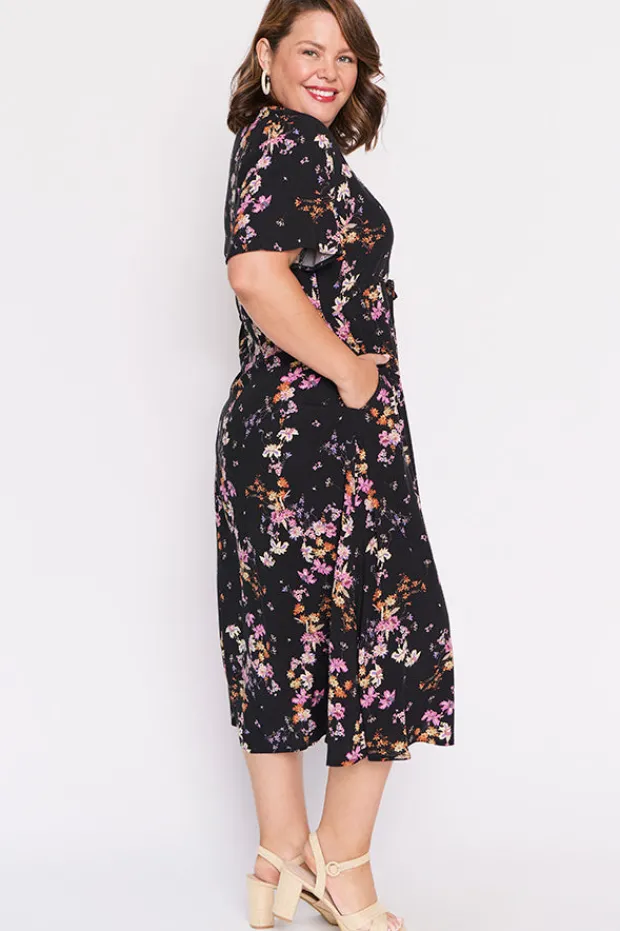 Lorraine Designs Fit & Flare Dresses | Midi Dresses*Michelle Sunset Shadow Dress