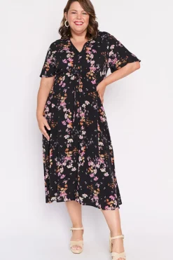 Lorraine Designs Fit & Flare Dresses | Midi Dresses*Michelle Sunset Shadow Dress