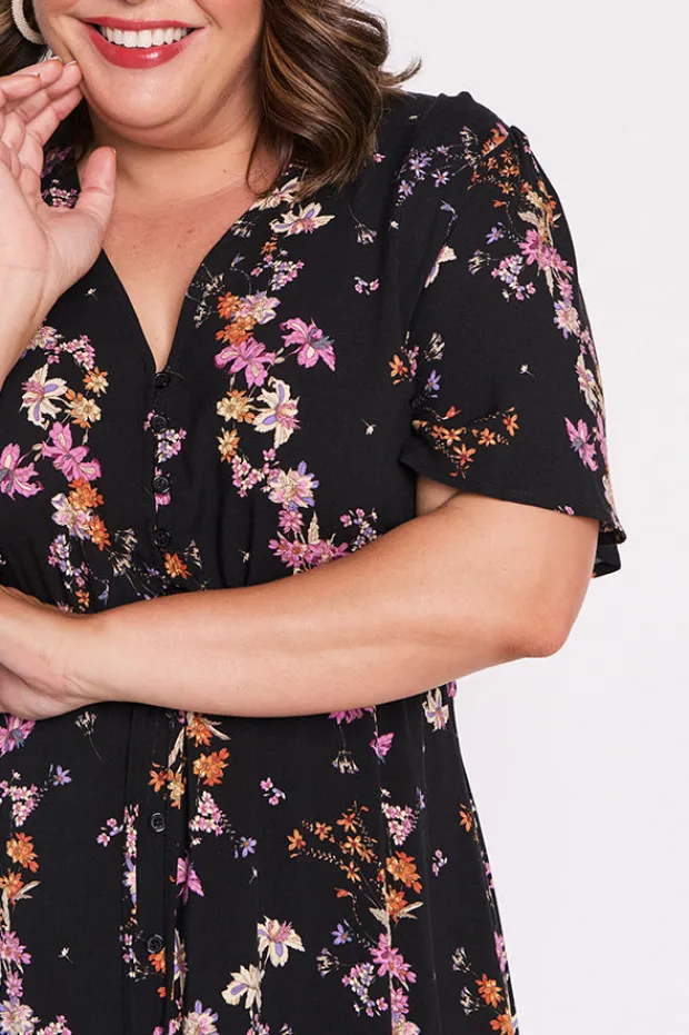 Lorraine Designs Fit & Flare Dresses | Midi Dresses*Michelle Sunset Shadow Dress