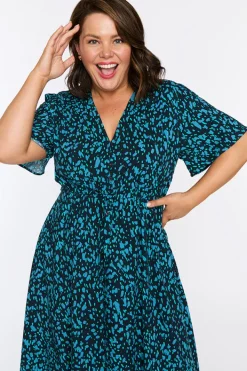 Lorraine Designs Midi Dresses | Fit & Flare Dresses*Michelle Teal Dash Dress