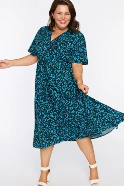 Lorraine Designs Midi Dresses | Fit & Flare Dresses*Michelle Teal Dash Dress