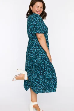 Lorraine Designs Midi Dresses | Fit & Flare Dresses*Michelle Teal Dash Dress