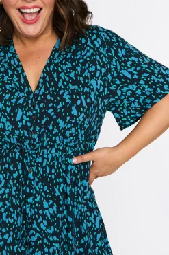 Lorraine Designs Midi Dresses | Fit & Flare Dresses*Michelle Teal Dash Dress