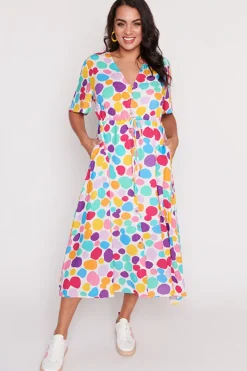 Lorraine Designs Casual Dresses | Loose Dresses*Michelle White Rainbow Pebble Dress