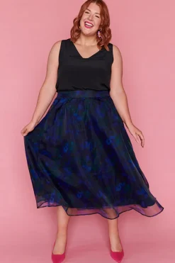 Lorraine Designs Skirts*Milan Midnight Garden Party Skirt
