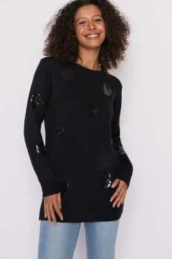 Lorraine Designs Knits & Cardigans*Monica Black Sequins Knit Jumper