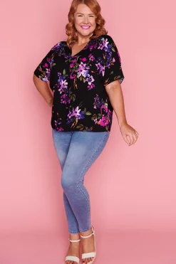 Lorraine Tops*Monnie Night Flower Top