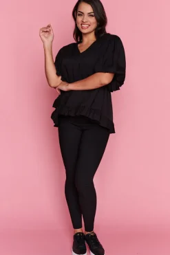 Lorraine Tops*Monte Black Blouse