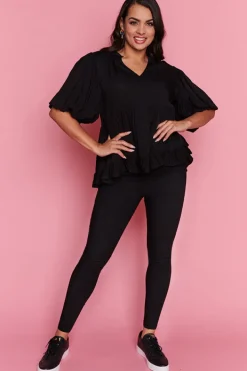Lorraine Tops*Monte Black Blouse