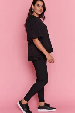 Lorraine Tops*Monte Black Blouse