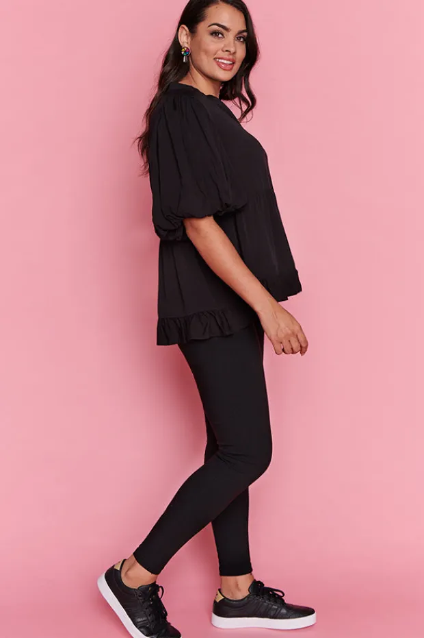 Lorraine Tops*Monte Black Blouse