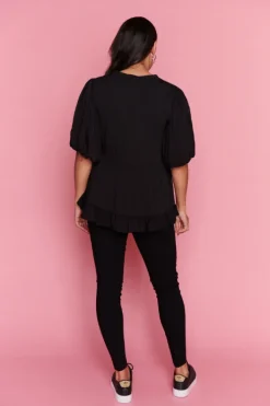 Lorraine Tops*Monte Black Blouse