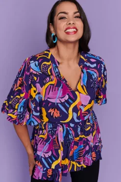 Lorraine Tops*Monte Night Fiesta Blouse