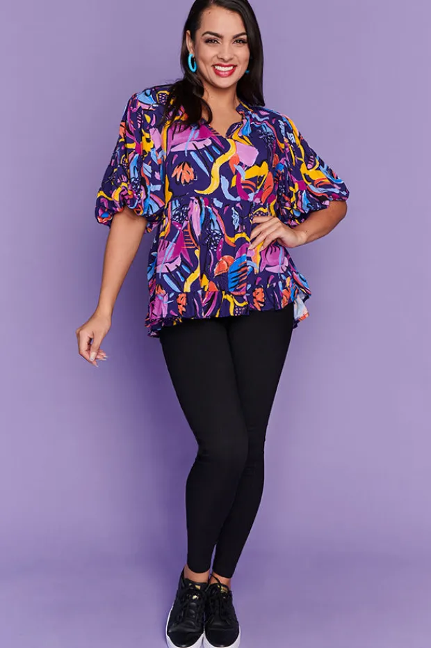Lorraine Tops*Monte Night Fiesta Blouse
