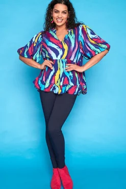 Lorraine Tops*Monte Rainbow Zebra Blouse