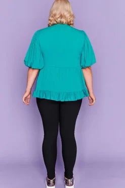 Lorraine Tops*Monte Teal Blouse