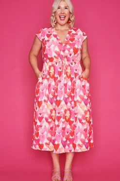 Lorraine Designs Casual Dresses | Fit & Flare Dresses*Mystic Painterly Hearts Dress