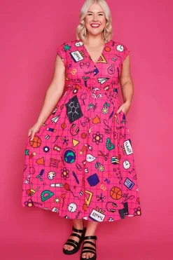 Lorraine Designs Casual Dresses | Fit & Flare Dresses*Mystic Teachers Pink Dress
