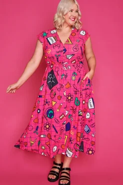 Lorraine Designs Casual Dresses | Fit & Flare Dresses*Mystic Teachers Pink Dress