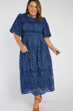 Lorraine Designs Bridesmaid Dresses | Midi Dresses*Neva Rich Navy Lace Party Dress