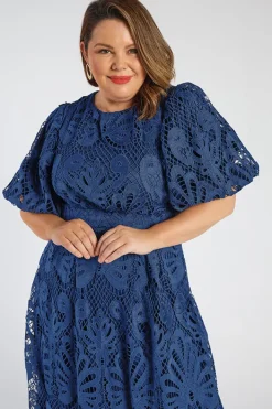 Lorraine Designs Bridesmaid Dresses | Midi Dresses*Neva Rich Navy Lace Party Dress