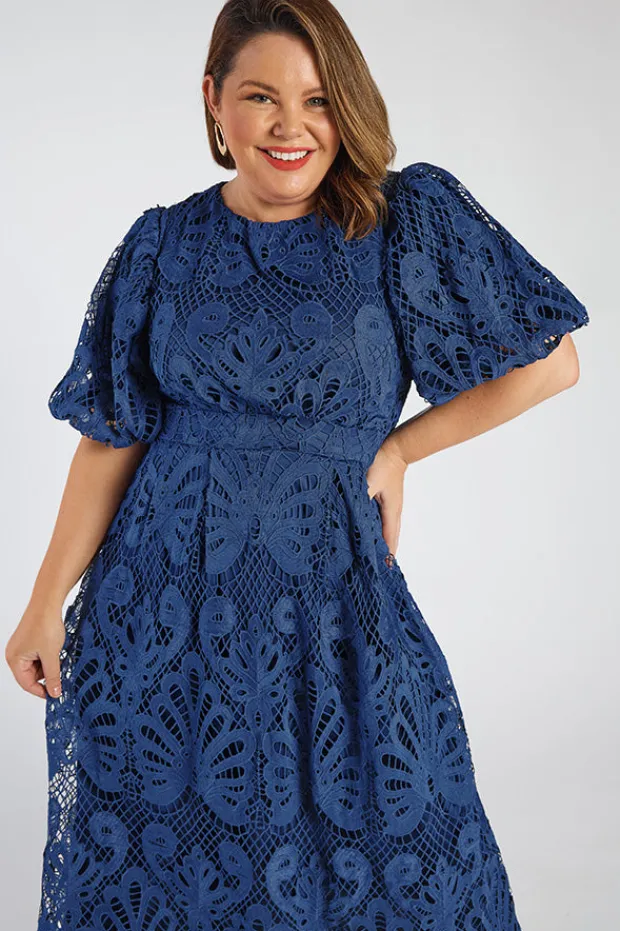 Lorraine Designs Bridesmaid Dresses | Midi Dresses*Neva Rich Navy Lace Party Dress