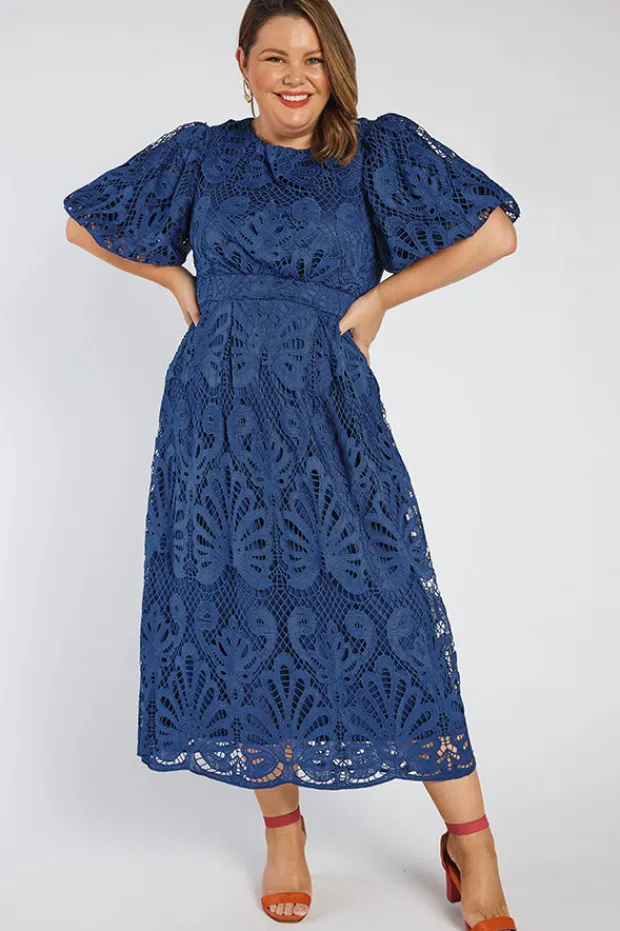 Lorraine Designs Bridesmaid Dresses | Midi Dresses*Neva Rich Navy Lace Party Dress