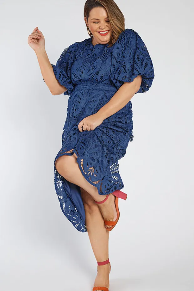 Lorraine Designs Bridesmaid Dresses | Midi Dresses*Neva Rich Navy Lace Party Dress