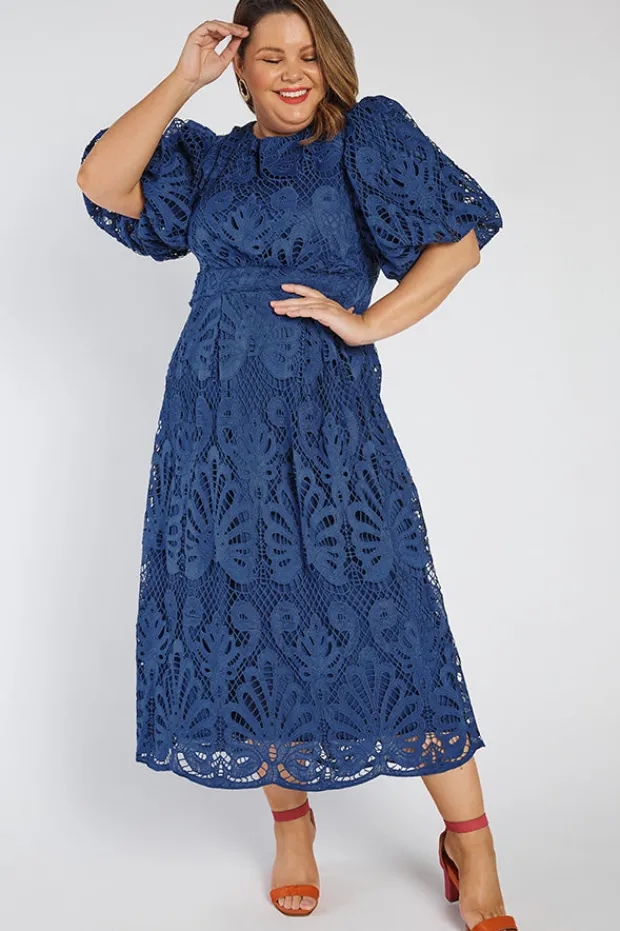 Lorraine Designs Bridesmaid Dresses | Midi Dresses*Neva Rich Navy Lace Party Dress