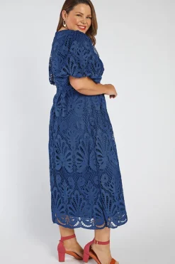 Lorraine Designs Bridesmaid Dresses | Midi Dresses*Neva Rich Navy Lace Party Dress