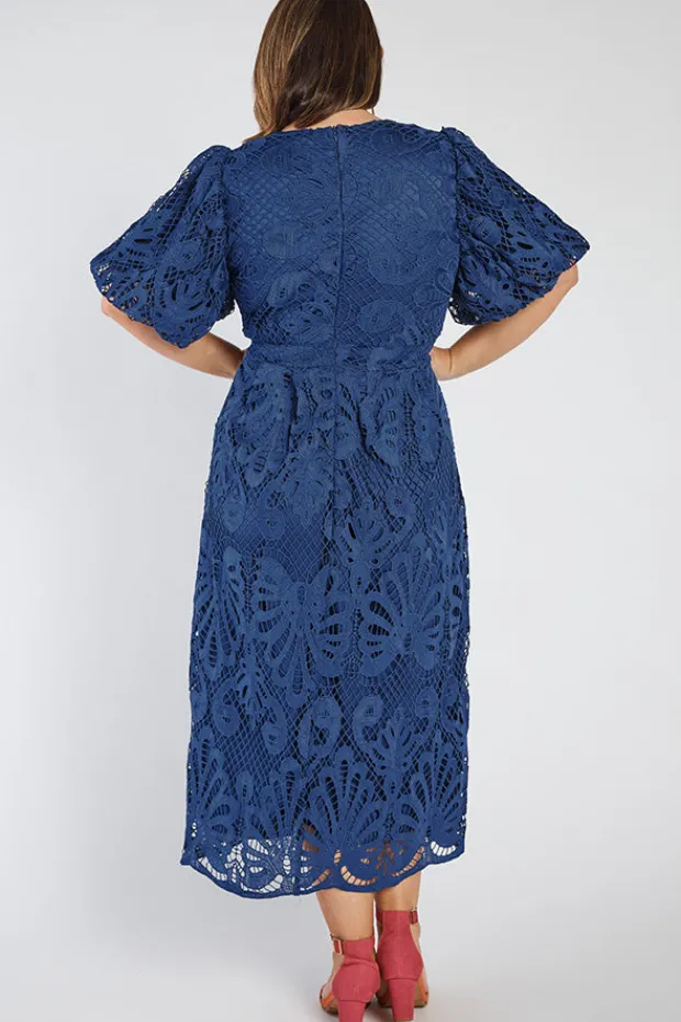 Lorraine Designs Bridesmaid Dresses | Midi Dresses*Neva Rich Navy Lace Party Dress