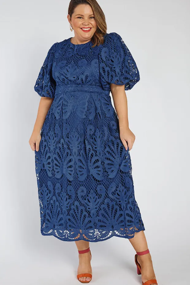 Lorraine Designs Bridesmaid Dresses | Midi Dresses*Neva Rich Navy Lace Party Dress
