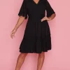 Lorraine Designs Fit & Flare Dresses | Knee Length Dresses*Niki Black Lace Trim Dress
