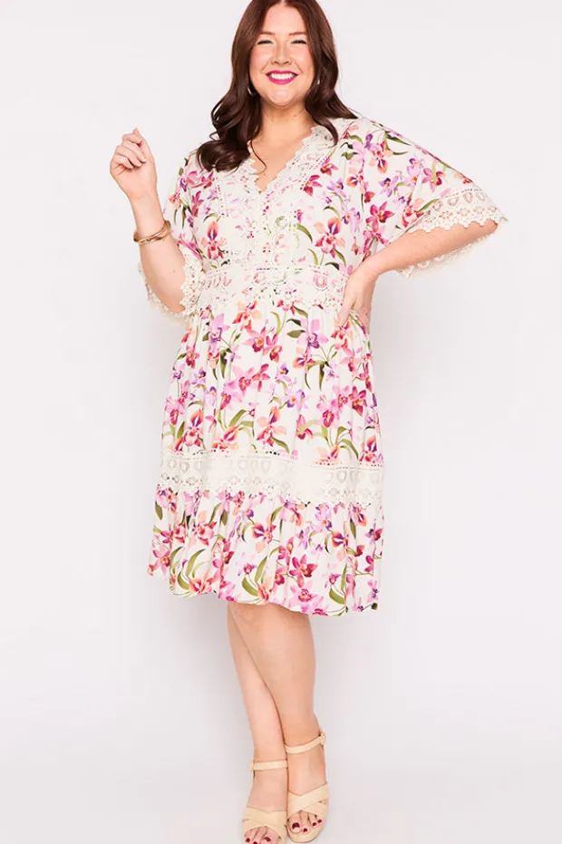 Lorraine Designs Fit & Flare Dresses | Knee Length Dresses*Niki Soft Orchids Dress