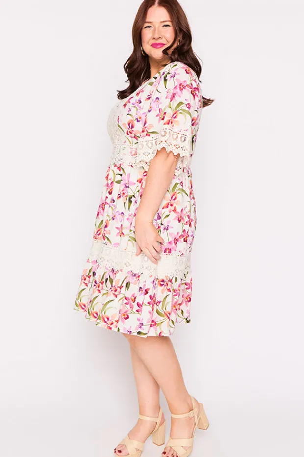 Lorraine Designs Fit & Flare Dresses | Knee Length Dresses*Niki Soft Orchids Dress