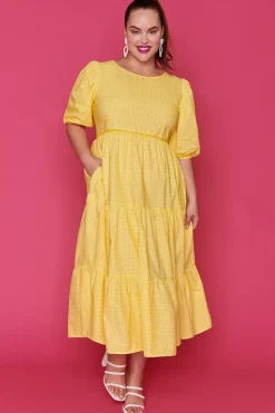 Ebby & I Casual Dresses | Fit & Flare Dresses*Noa Check It Out Yellow Dress