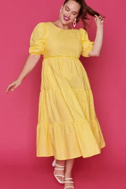 Ebby & I Casual Dresses | Fit & Flare Dresses*Noa Check It Out Yellow Dress