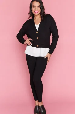 Lorraine Designs Knits & Cardigans | Knee Length Dresses*Norma Black Cardi