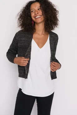 Lorraine Designs Knits & Cardigans*Norma Black Gold Lurex Cardigan
