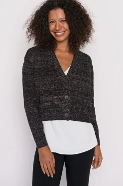 Lorraine Designs Knits & Cardigans*Norma Black Gold Lurex Cardigan