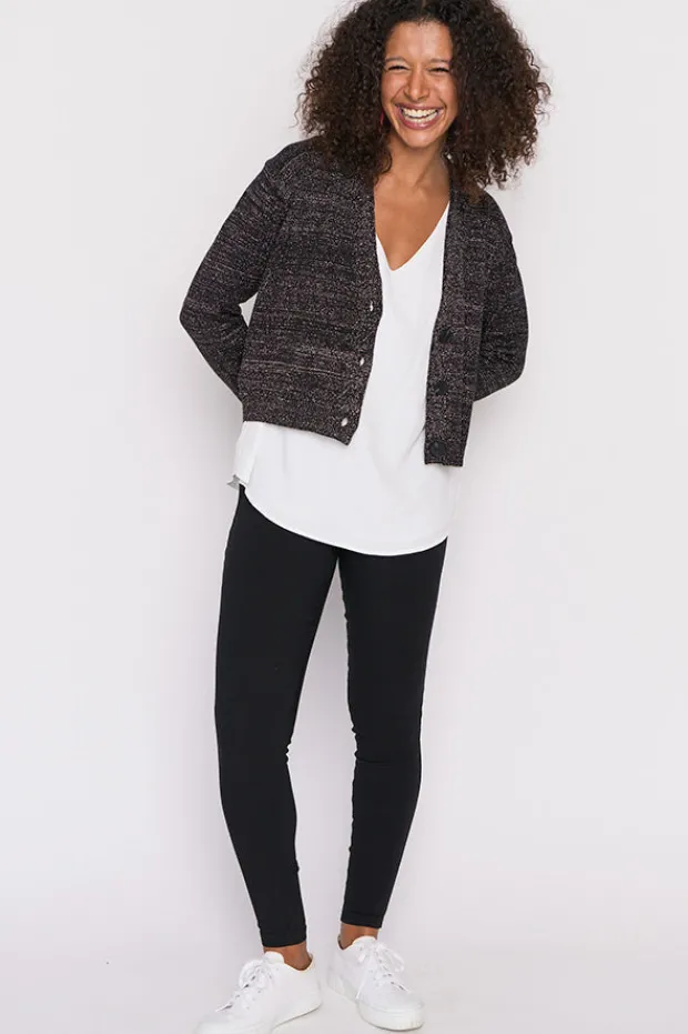Lorraine Designs Knits & Cardigans*Norma Black Gold Lurex Cardigan