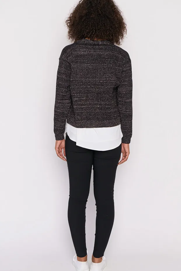 Lorraine Designs Knits & Cardigans*Norma Black Gold Lurex Cardigan