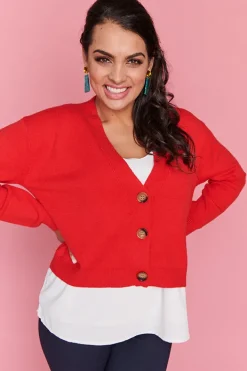 Lorraine Designs Knits & Cardigans*Norma Red Cardi