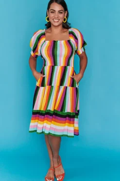 Lorraine Designs Off The Shoulder Dresses | Cocktail Dresses*Nyla New York Stripe Dress