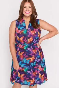 Lorraine Designs Fit & Flare Dresses | Knee Length Dresses*Oscar Butterfly Rainbow Dress